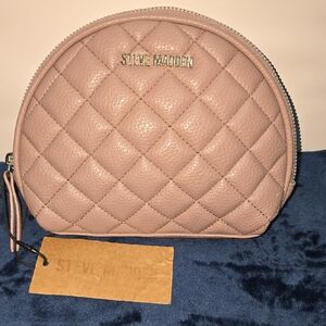 Steve Madden Quilted Mauve Cosmetic Bag